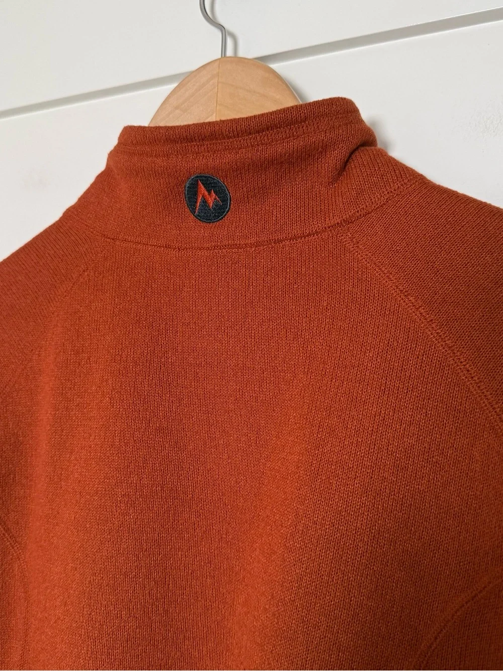 Marmot Sweater Mens Sz XL Orange 1/4 Zip Fleece Long Sleeve Outdoors Hiking